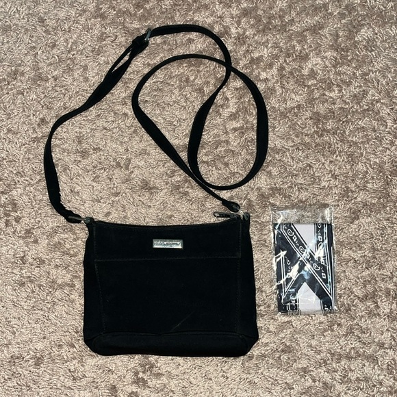 Y2K Liz Claiborne black purse with NIB purse scarf black and white - Picture 1 of 7